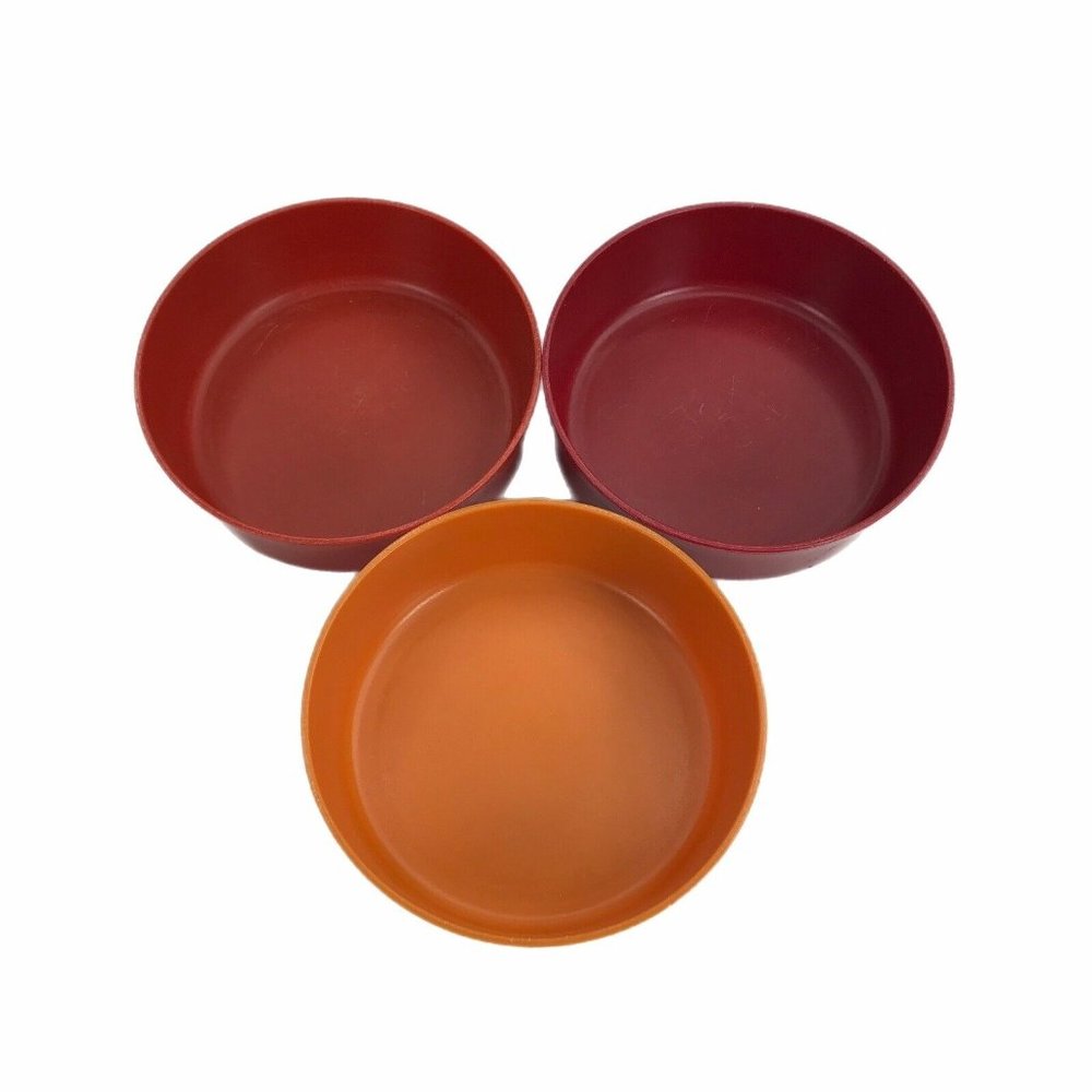2/$20 Tupperware Little Wonder Bowls Set of 3 #1286 USA Vintage Autumn Harvest